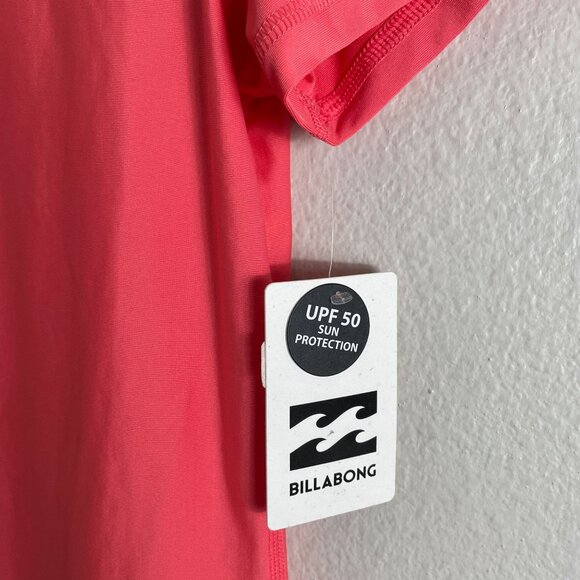 NEW Billabong Womens Medium Coral UPF 50 Rashguard Core Loose Fit Short Sleeve - Picture 4 of 7